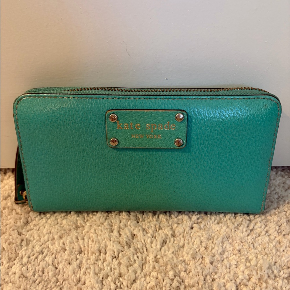 Kate Spade Teal Zip-Around Wallet